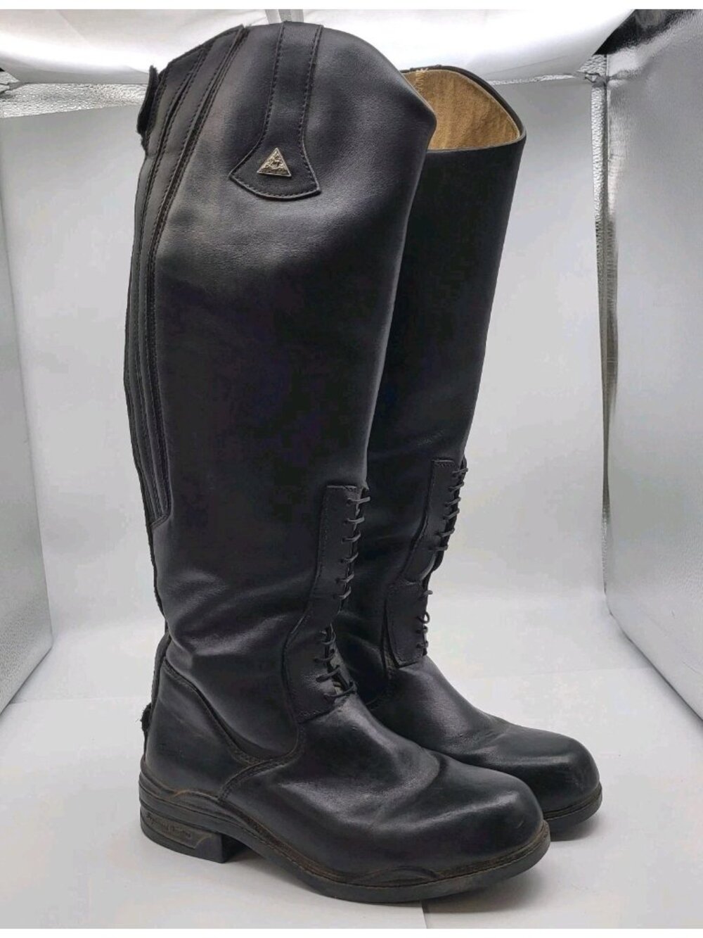 Mountain Horse Women's  9 W Wide Tall Leather Equestrian Boots Black
